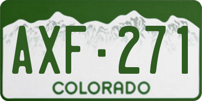 CO license plate AXF271