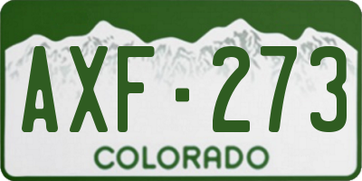 CO license plate AXF273