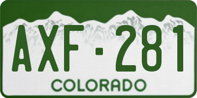 CO license plate AXF281