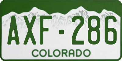CO license plate AXF286