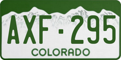 CO license plate AXF295