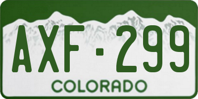 CO license plate AXF299