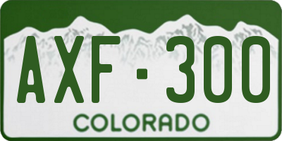 CO license plate AXF300