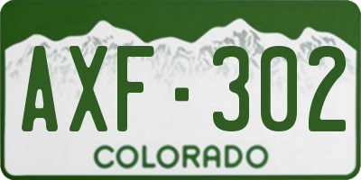 CO license plate AXF302
