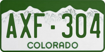CO license plate AXF304