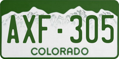 CO license plate AXF305