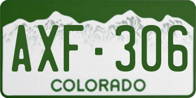 CO license plate AXF306