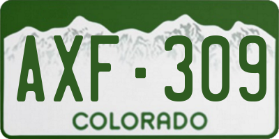 CO license plate AXF309