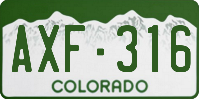 CO license plate AXF316