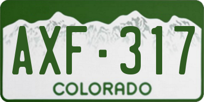 CO license plate AXF317