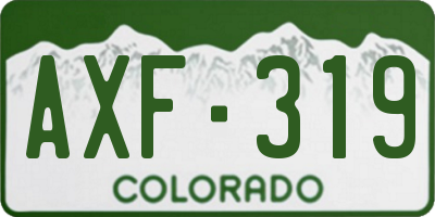 CO license plate AXF319