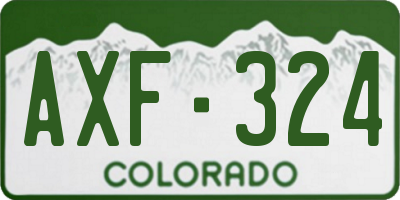 CO license plate AXF324