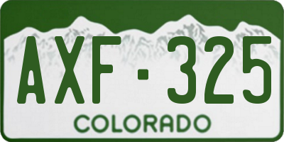 CO license plate AXF325