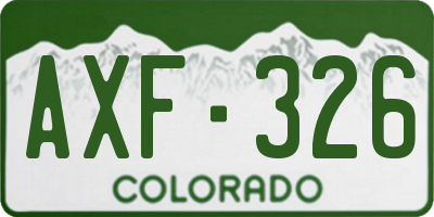 CO license plate AXF326