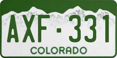 CO license plate AXF331