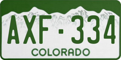 CO license plate AXF334