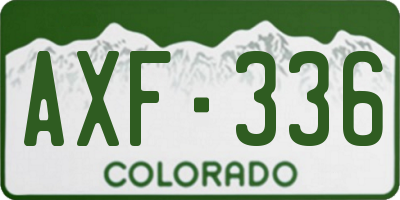 CO license plate AXF336