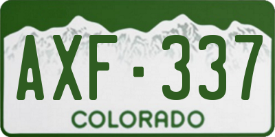 CO license plate AXF337