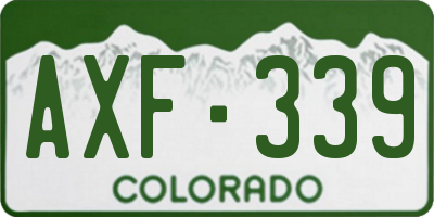 CO license plate AXF339