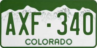 CO license plate AXF340