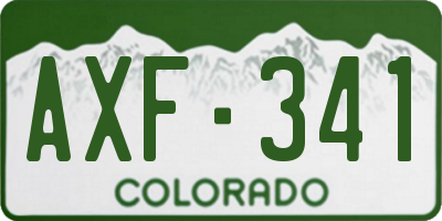 CO license plate AXF341