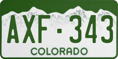 CO license plate AXF343