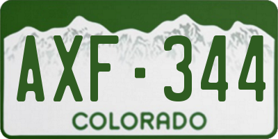 CO license plate AXF344