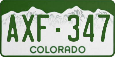 CO license plate AXF347