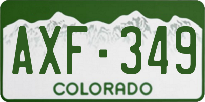 CO license plate AXF349