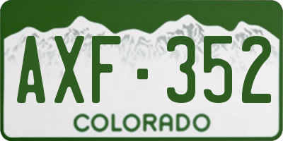 CO license plate AXF352
