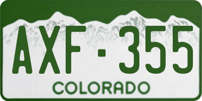 CO license plate AXF355