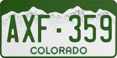 CO license plate AXF359