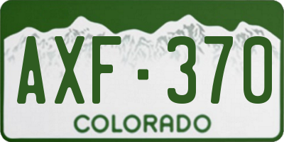 CO license plate AXF370