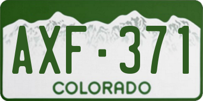 CO license plate AXF371