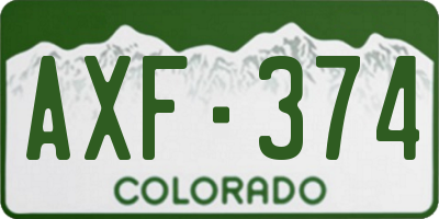 CO license plate AXF374