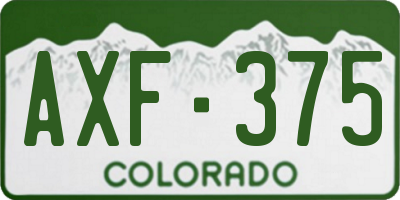 CO license plate AXF375
