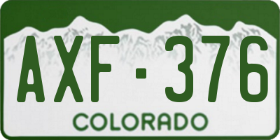 CO license plate AXF376