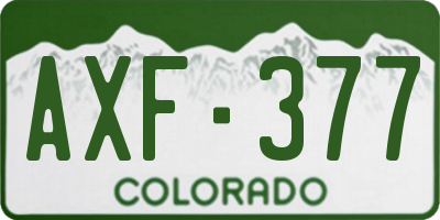 CO license plate AXF377
