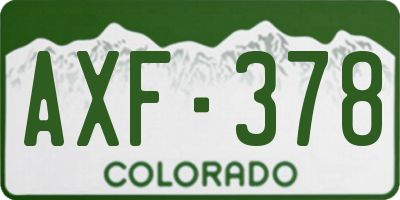 CO license plate AXF378