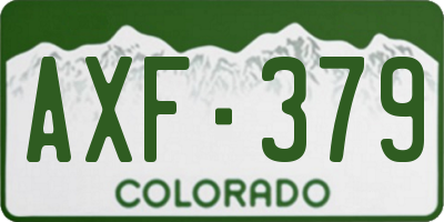 CO license plate AXF379