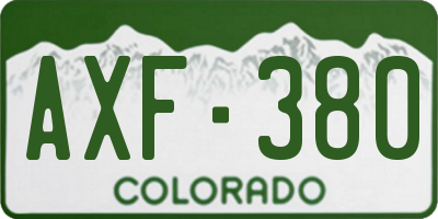 CO license plate AXF380
