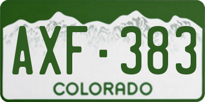 CO license plate AXF383