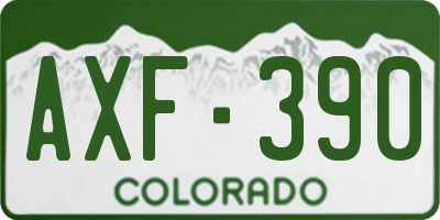 CO license plate AXF390
