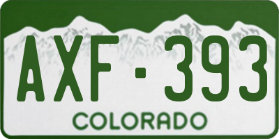 CO license plate AXF393