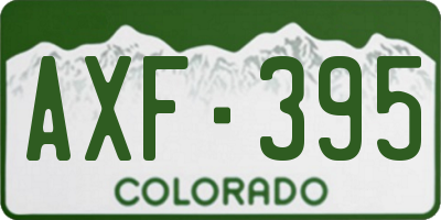 CO license plate AXF395