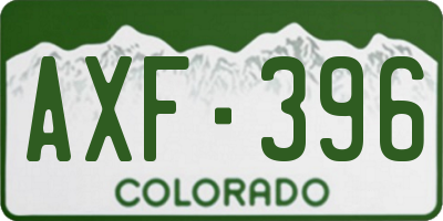 CO license plate AXF396