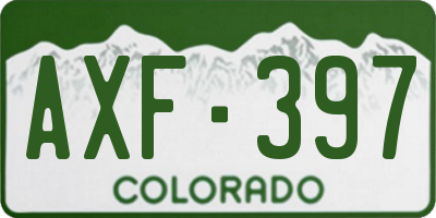 CO license plate AXF397