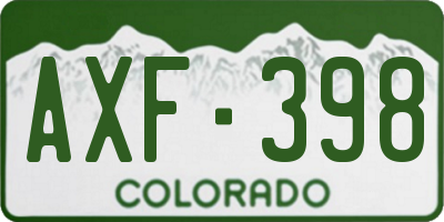 CO license plate AXF398