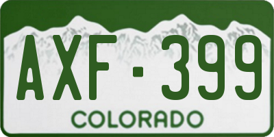 CO license plate AXF399