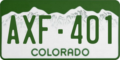 CO license plate AXF401